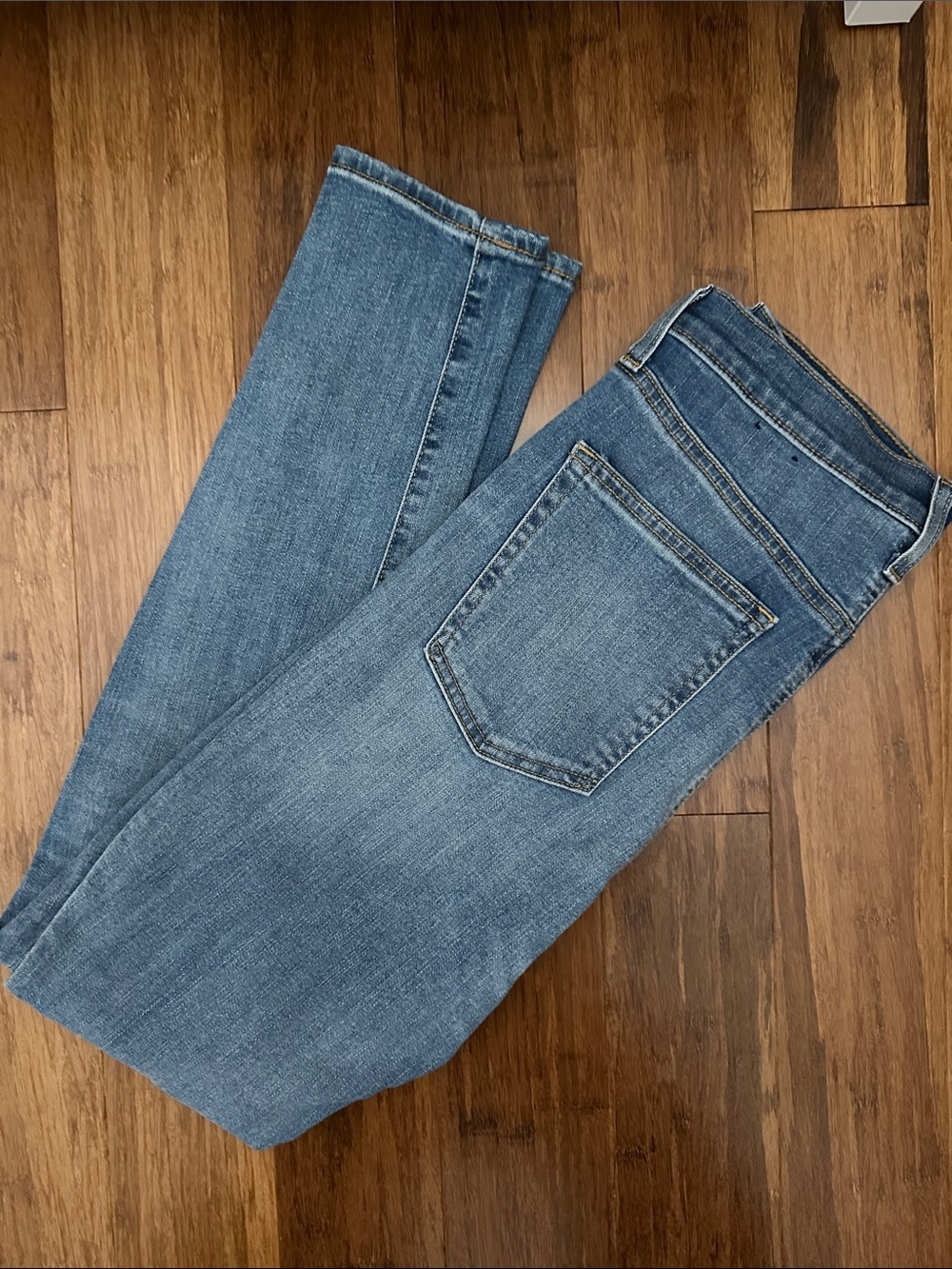 GAP High-Rise True Skinny Distress Jeans in Medium Blue